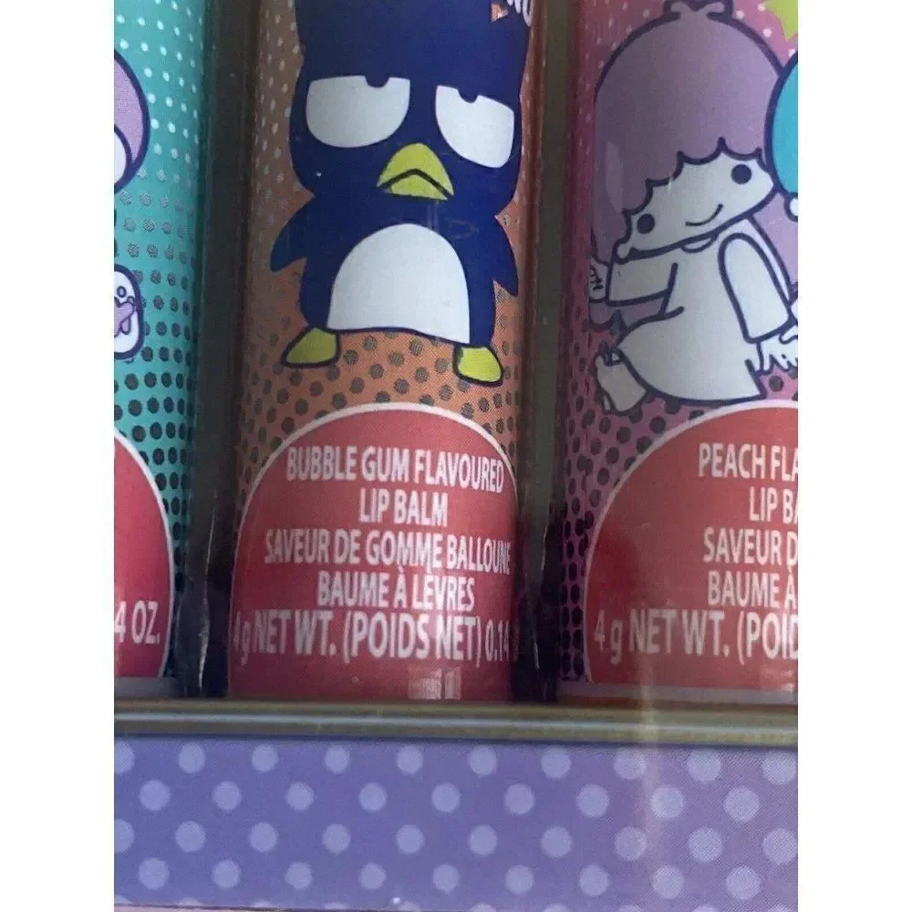 5 Pack Sanrio Hello Kitty and Friends Flavored‎ Lip Balm & Tin Set Plant Based